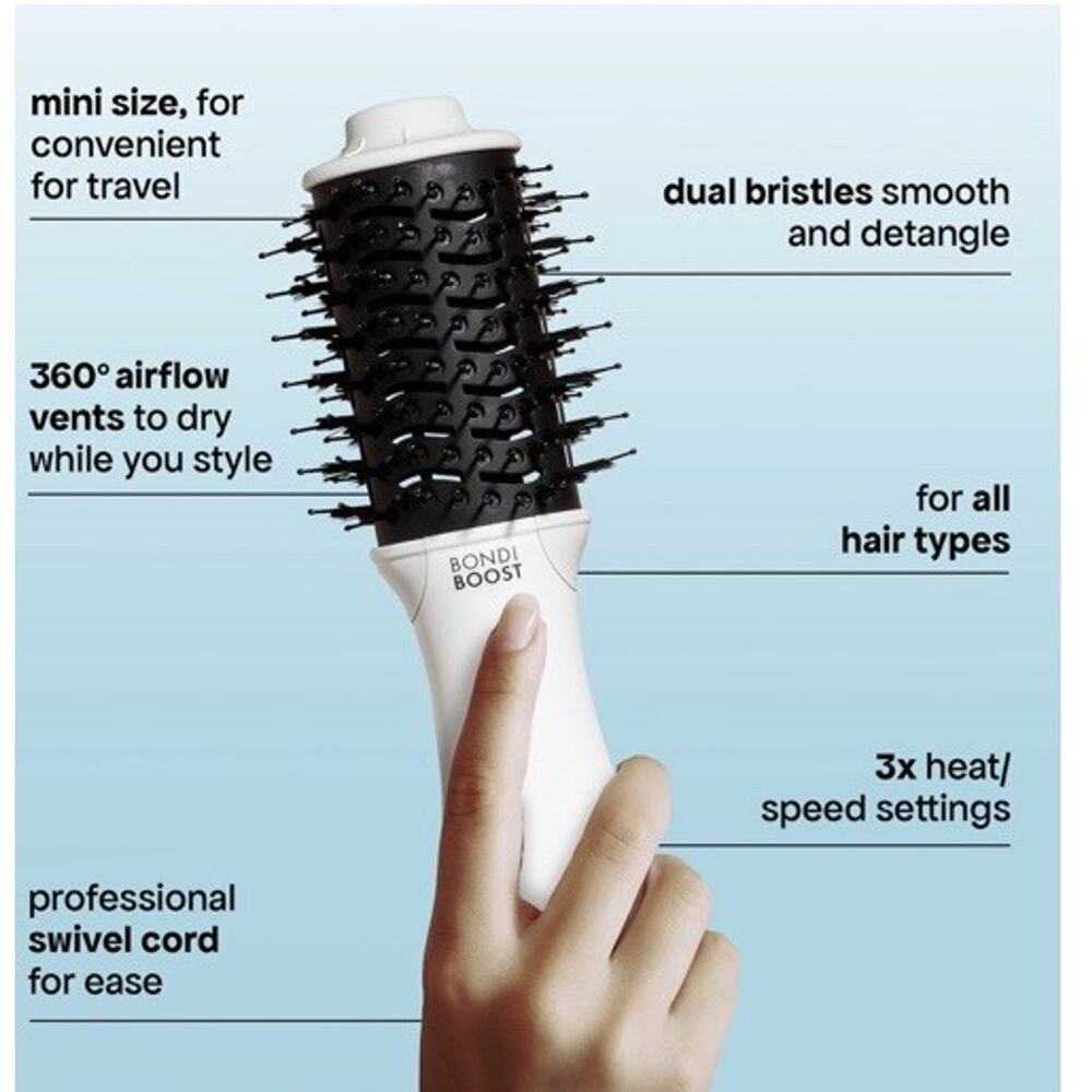 BONDIBOOST Mini Blowout Brush Pro 3-in-1 Hair Dryer Brush NIB NEW